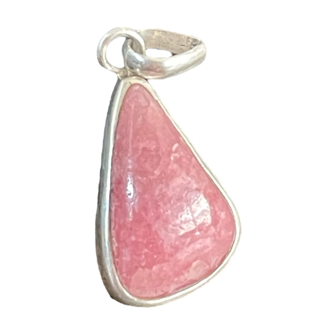 Designer Rhodochrosite Sterling Silver Pendant